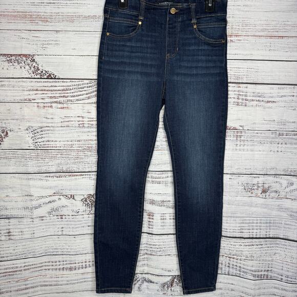 Liverpool Los Angeles Pull-On Skinny Jeans Dark Wash Stretch Denim 6/28 - Picture 1 of 3